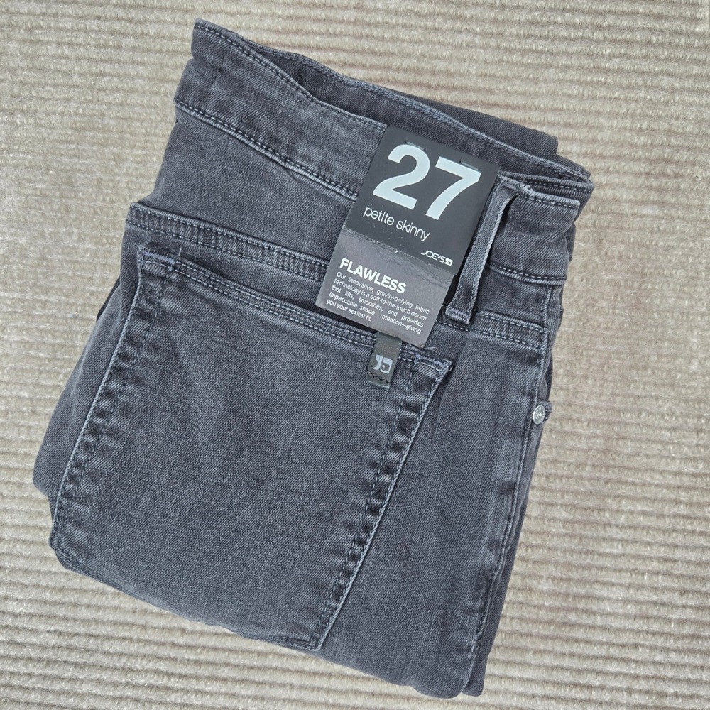 Joe's Jeans Womens 27 Gray Flawless Petite Skinny Raw Hem Denim Pants